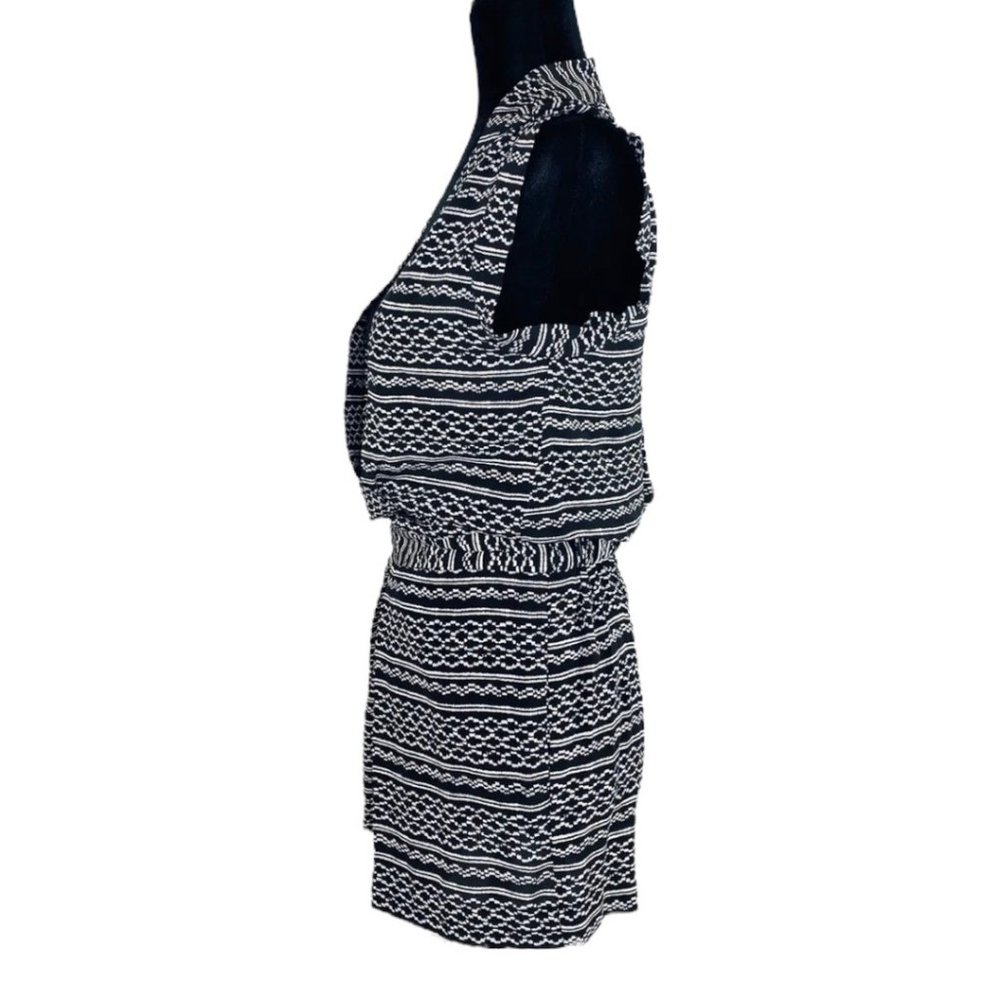 Madewell 100% Silk Kimono Romper in Tidalwave Size XS Black White Print - Picture 5 of 9